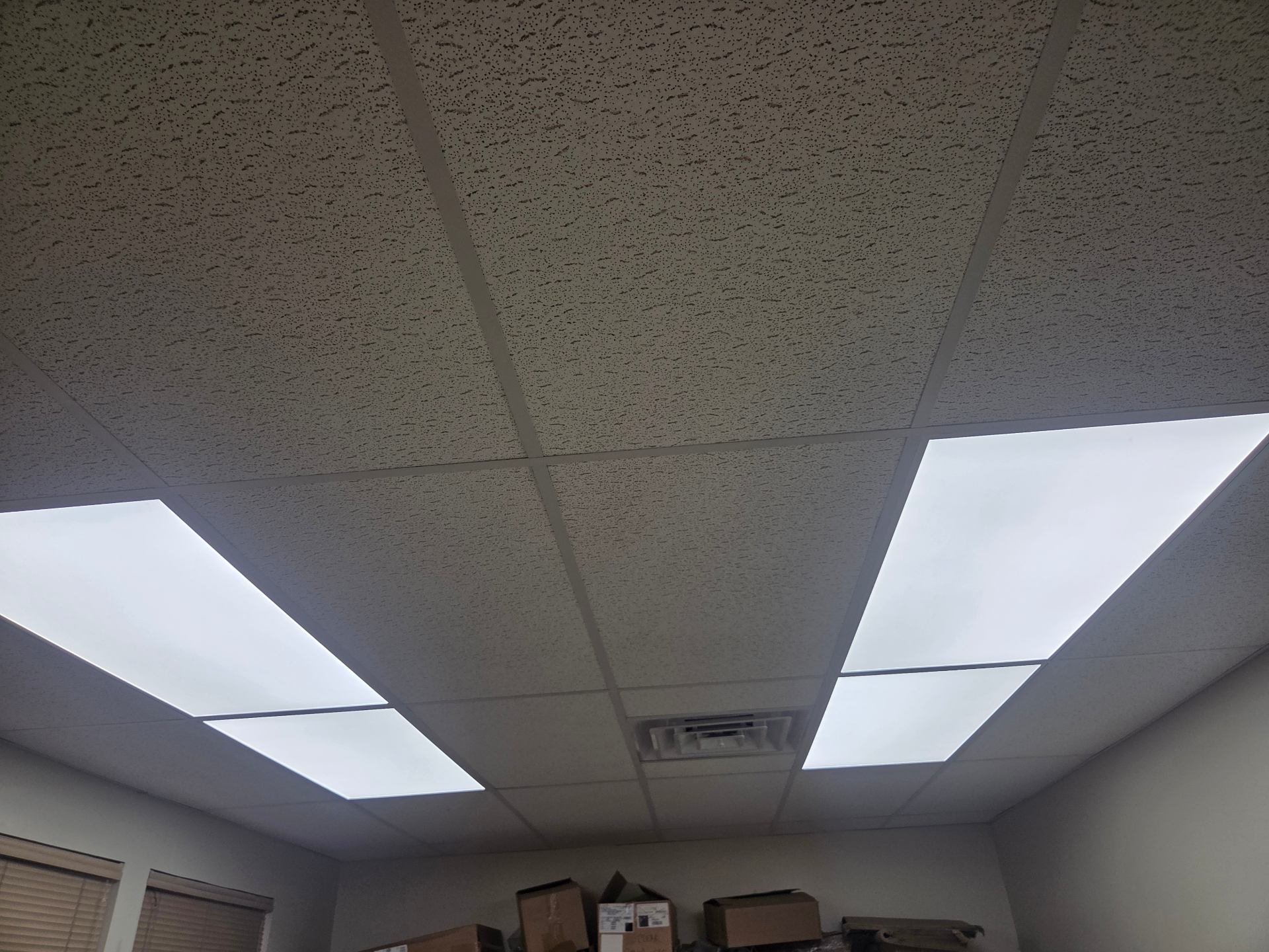 Completed Drop Ceiling — LED Panel Lights — Sacramento, CA