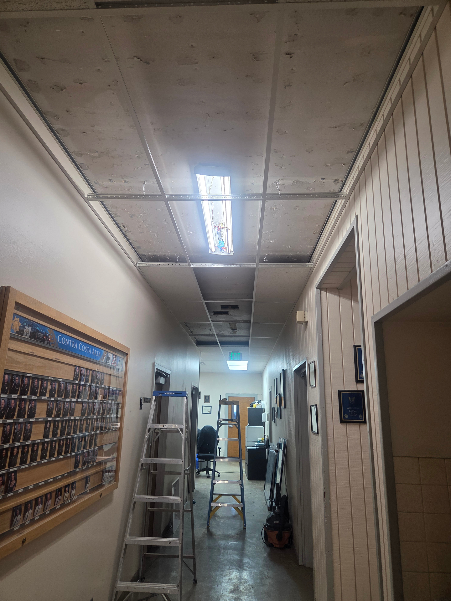 Drop Ceiling Grid — Hallway Renovation — Sacramento, CA
