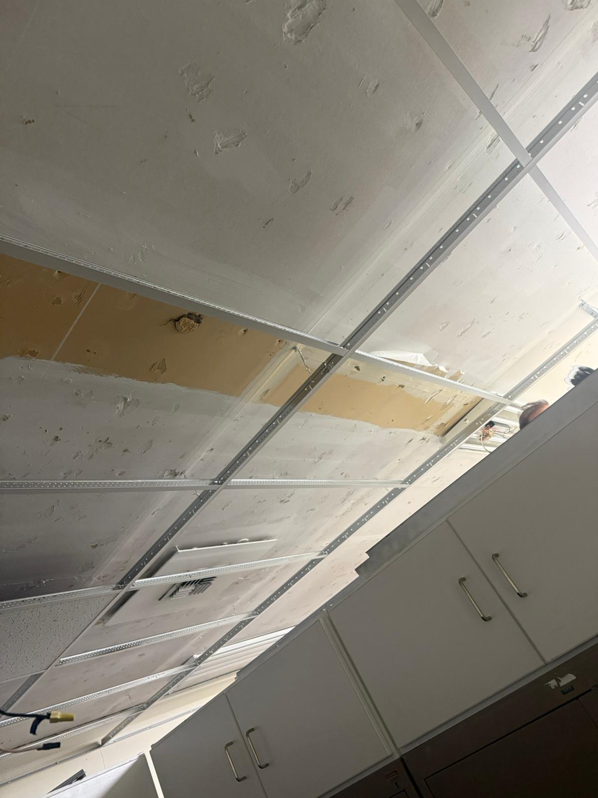Drop Ceiling Grid Above Cabinetry — Sacramento, CA