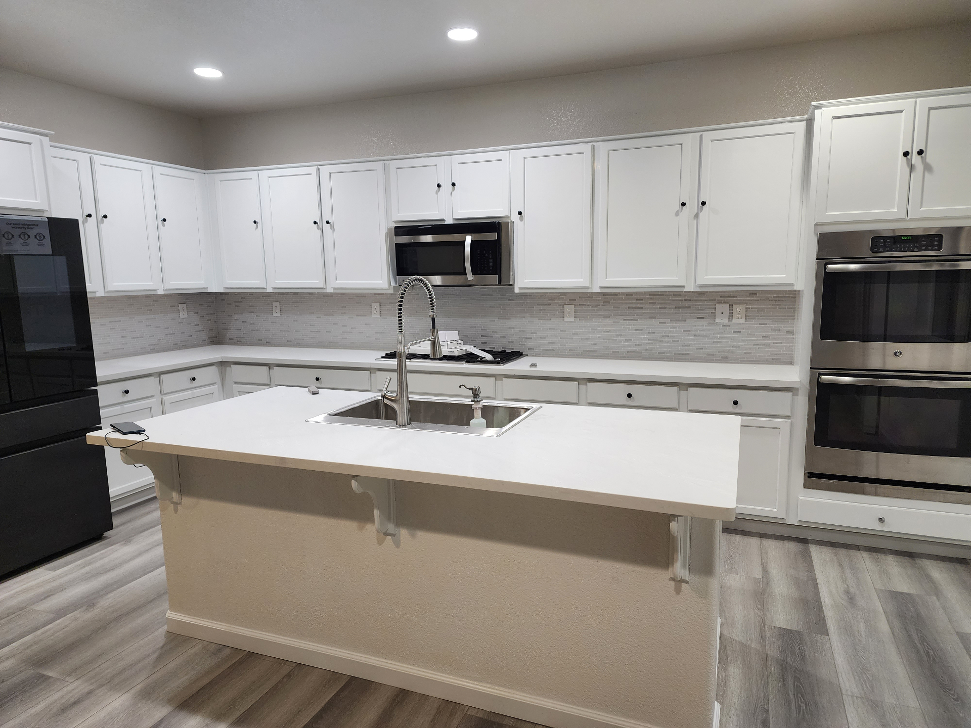 Kitchen Island — New Quartz Top & Refinished Cabinets — Elk Grove, CA
