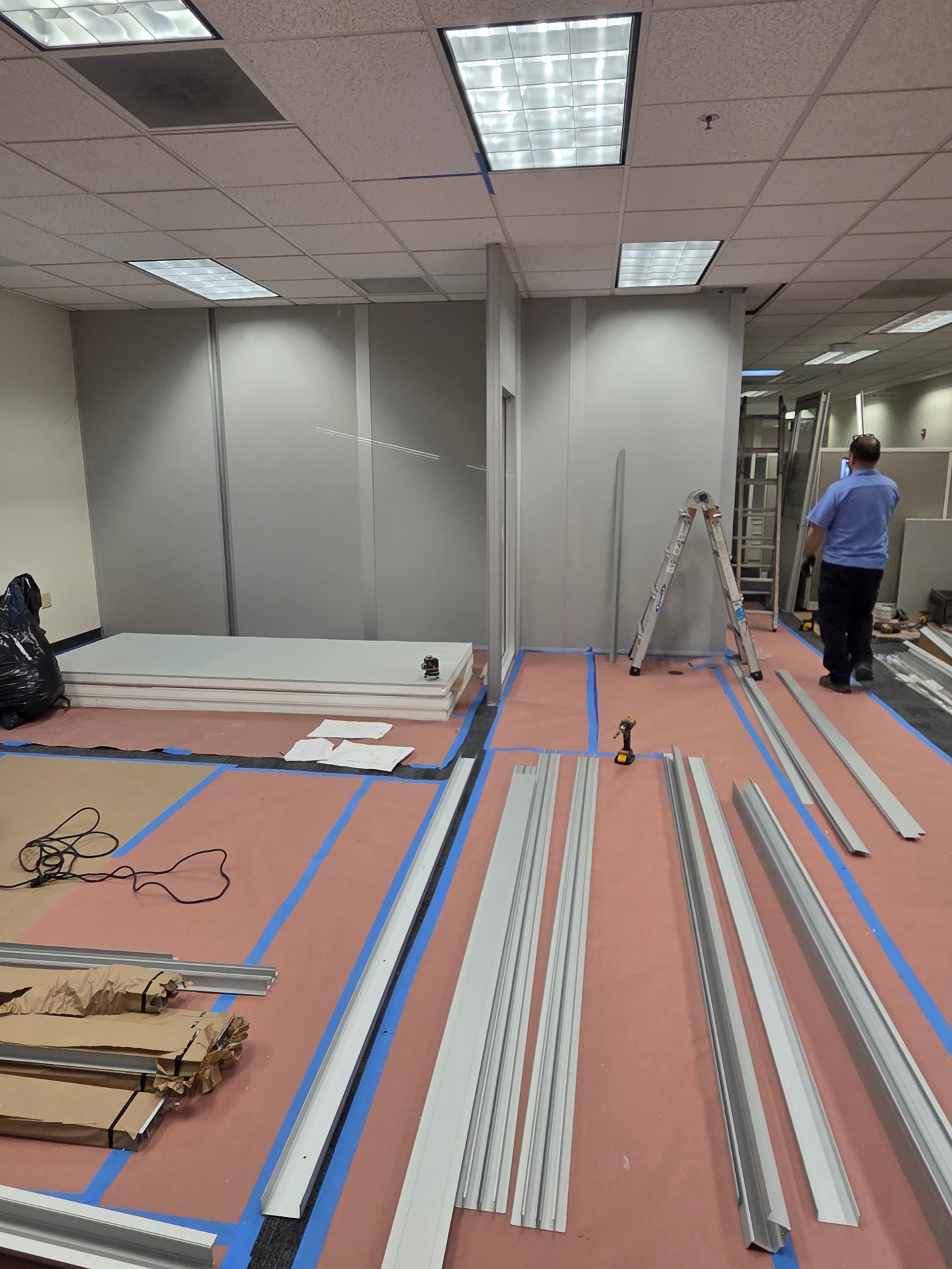 Demountable Partition Walls — Framing & Track Layout — Sacramento, CA