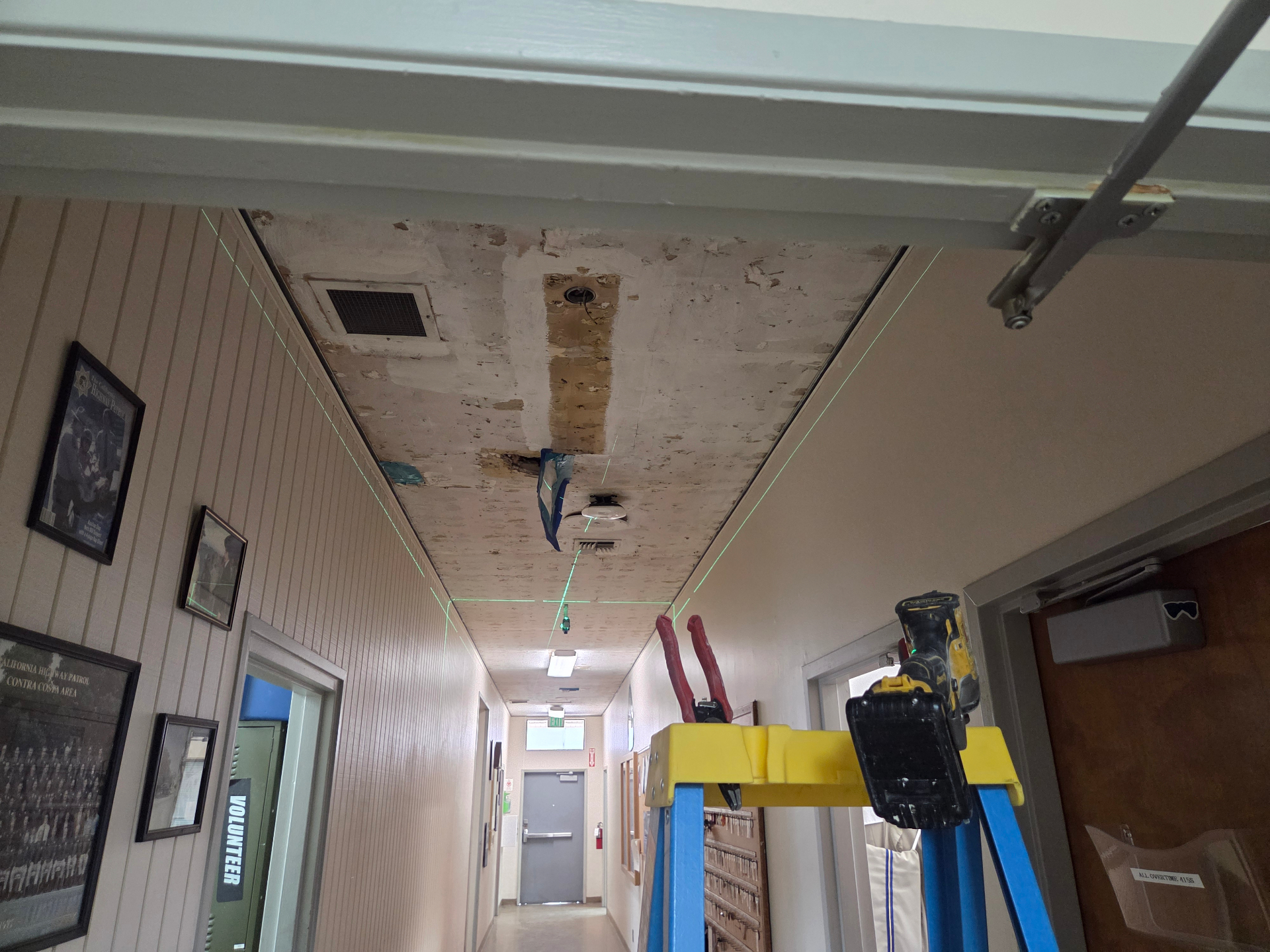 Drop Ceiling — Corridor Under Construction — Sacramento, CA
