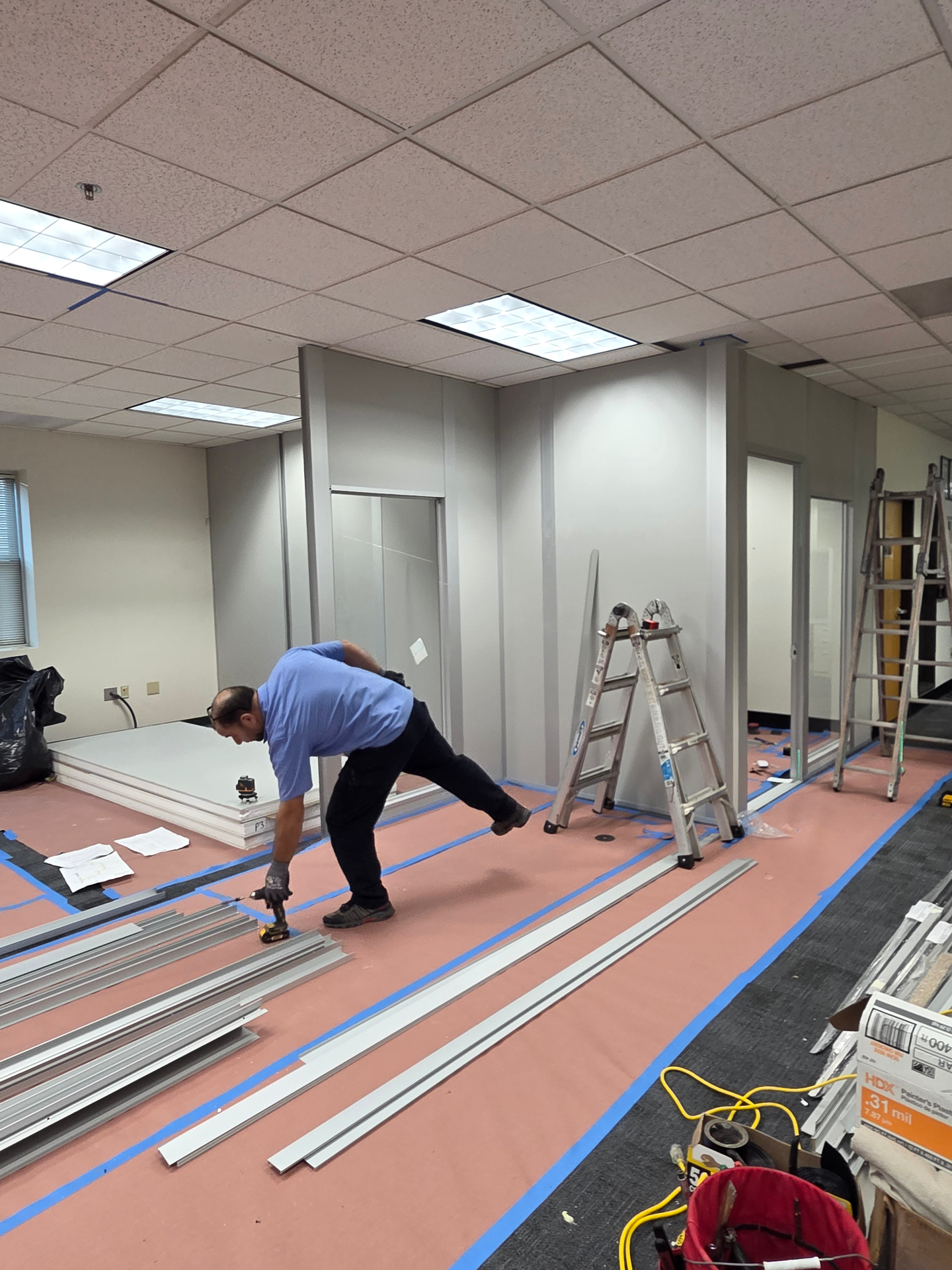 Office Partition Assembly — On-Site Fabrication — Sacramento, CA